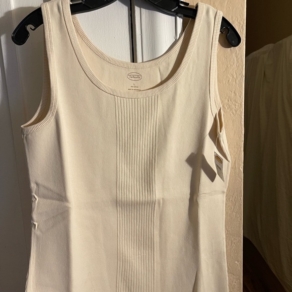 Talbots Beige Ribbed Cotton Tank - Picture 1 of 3